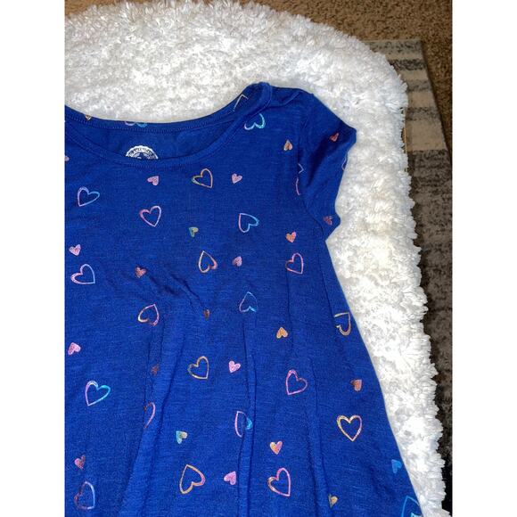 So girls sz. 12 blue heart design sparkle bottom tee. Cute, great stretch - Picture 3 of 11